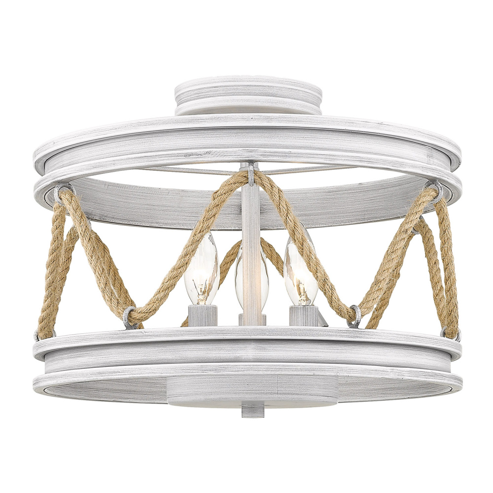 Wry Lighting Chatham 3-light Semi-Flush Mount in Gray Driftwood